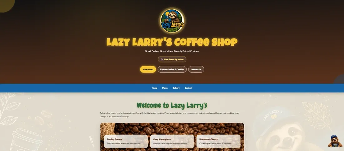 Lazy Larry's Coffee Shop website