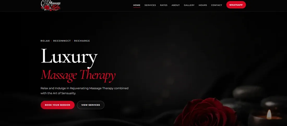 Massage by Kylie refreshed luxury massage website