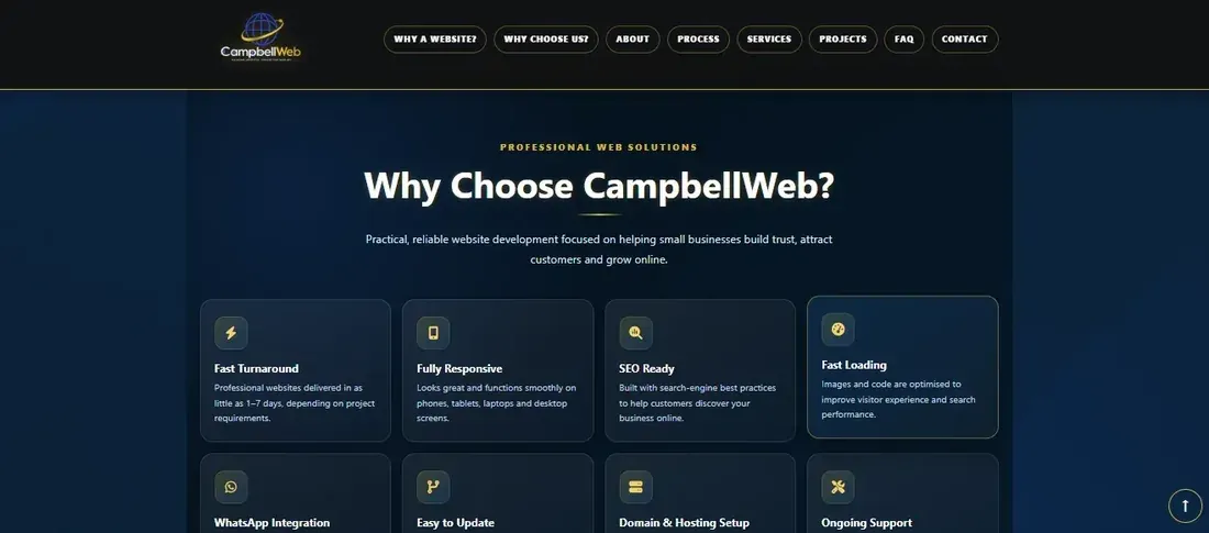 Campbell Web mobile website preview
