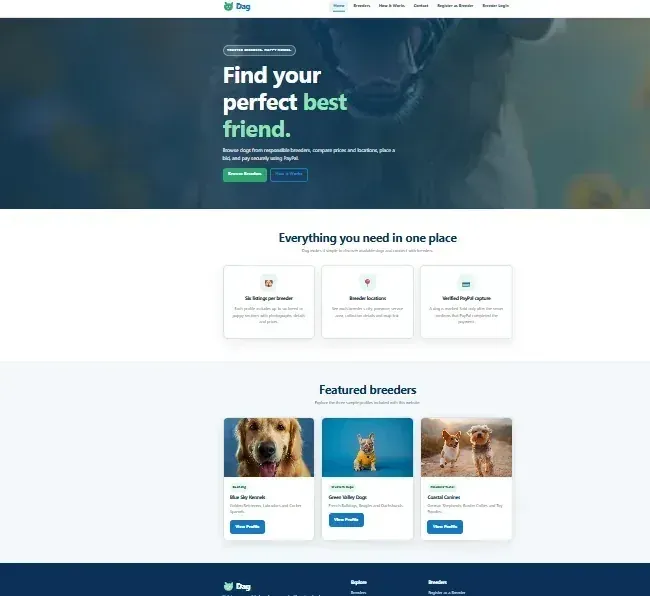 Dag dog marketplace website